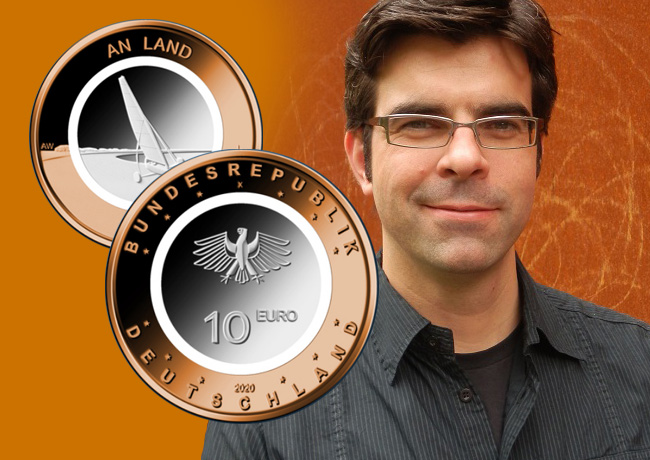 ANDRE WITTING, designer des pièces allemandes de 10 € commémoratives avec anneau polymère