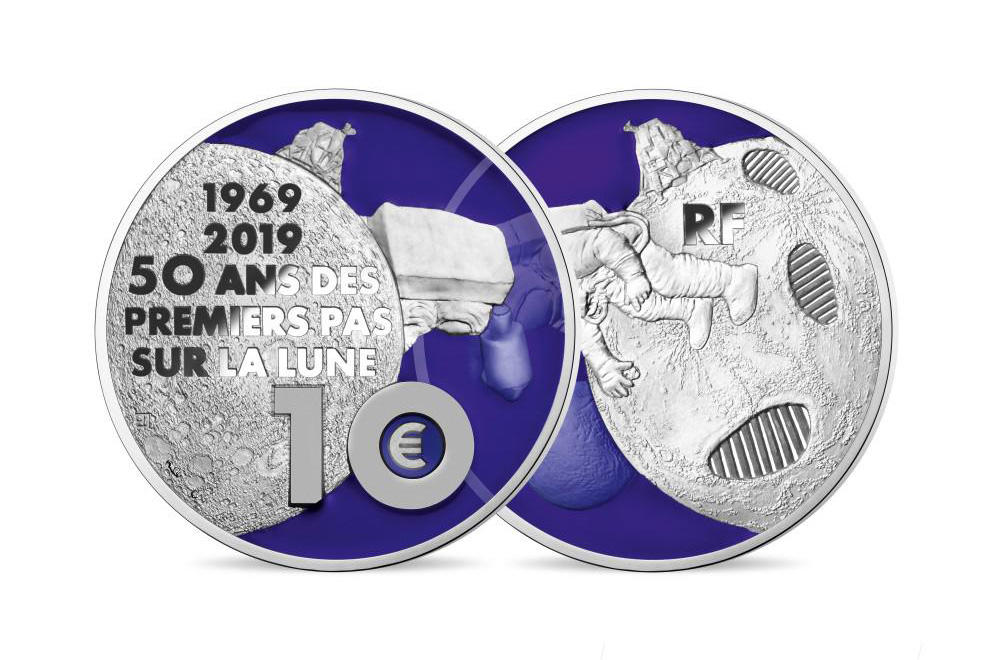 10 EUROS ARGENT BE 2019 - LES 50 ANS DES PREMIERS PAS SUR LA LUNE - MONNAIE DE PARIS