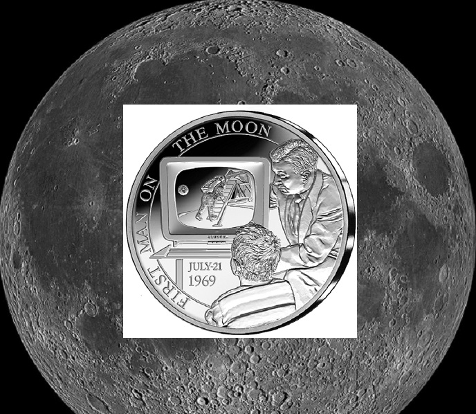 5€ argent BE – Belgique 2019 – « 50 ans premier homme sur la lune »