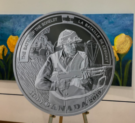 Canadian silver 20 dollars coin dedicated to SCHELDT river battle (sept-oct 1944)