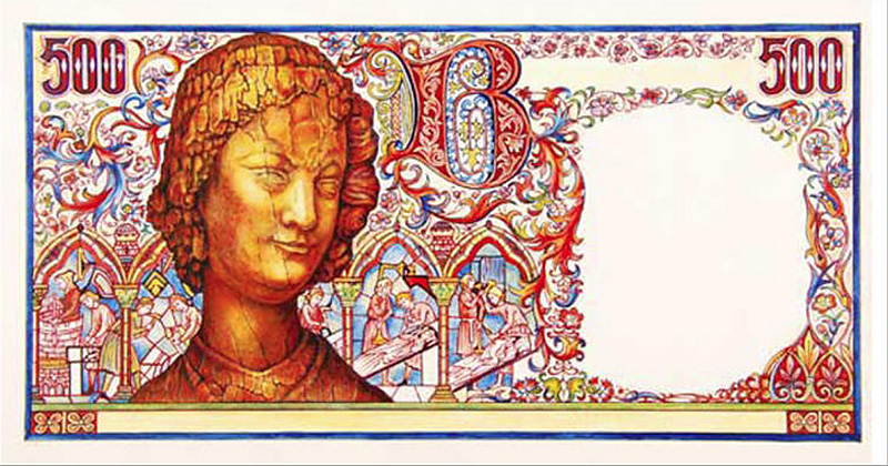500 Francs ART MÉDIÉVAL, l'Ange de Reims, type 1980