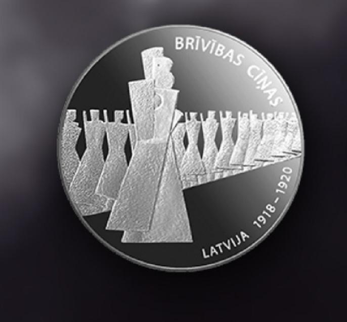 Monnaie lettone de 5€ commémorant la guerre de Libération (1918-1920)