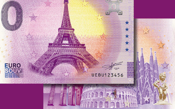 0 Euro Note France · Paris · Tour Eiffel · Souvenir zéro € Billet