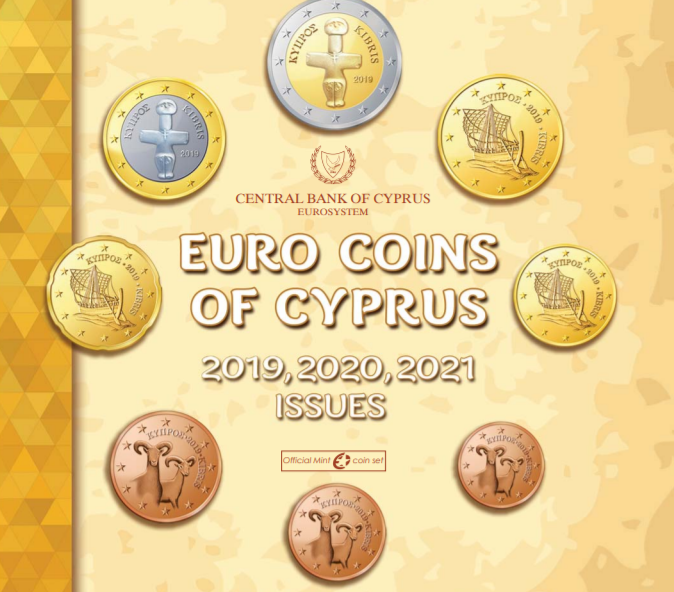 Sets monétaires 2019-2021: Les faces nationales des euros chypriotes
