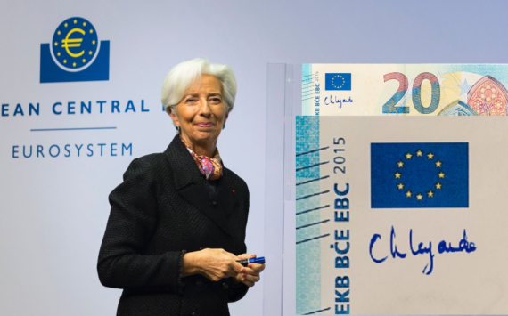 C. LAGARDE head of the ECB: a new signature on euro banknotes