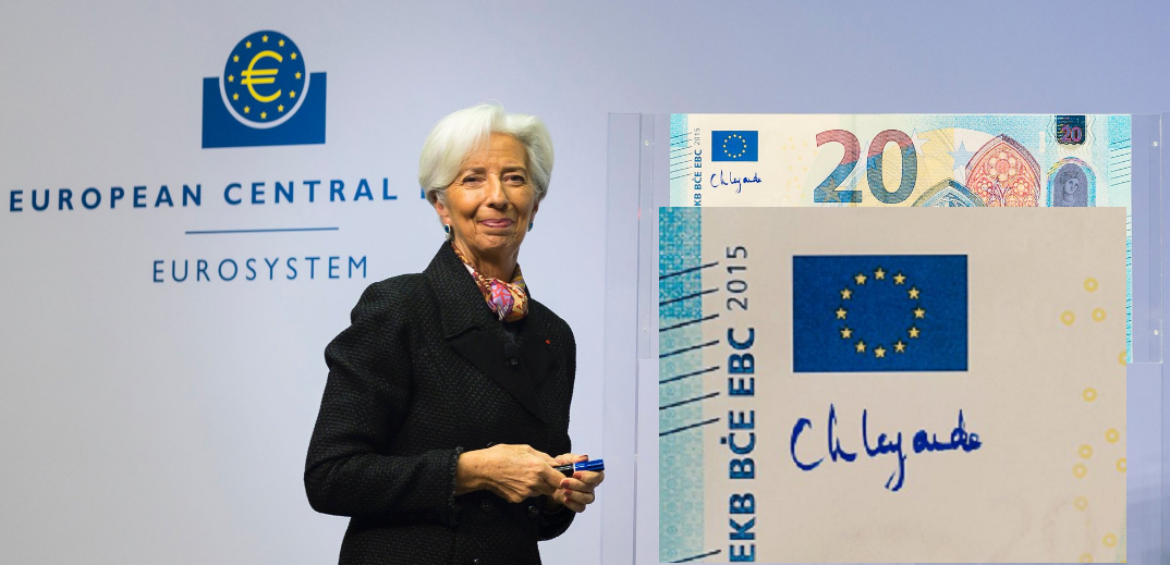 C. LAGARDE head of the ECB: a new signature on euro banknotes