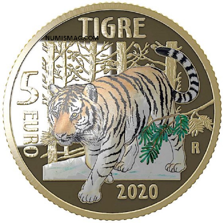 Programme numismatique italien 2020: Mettez un tigre dans votre collection!
