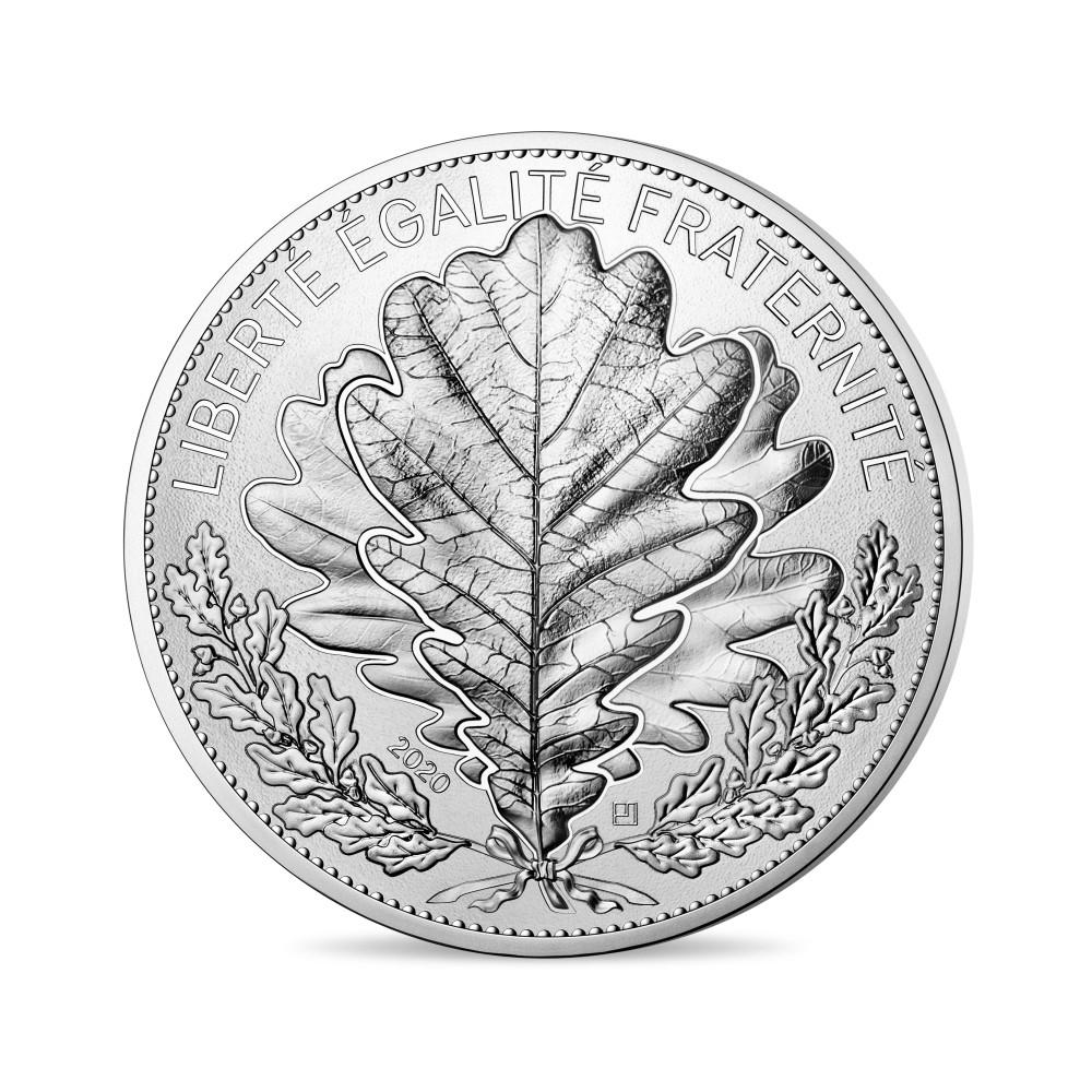 Série Nature de France - Monnaies de 20 et 100 € argent et 250€ Or, La feuille de chêne