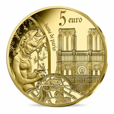 5 euros Or 1/2 gramme BE - l'âge du Gothique, Notre-Dame de Paris série EUROPA STAR 2020