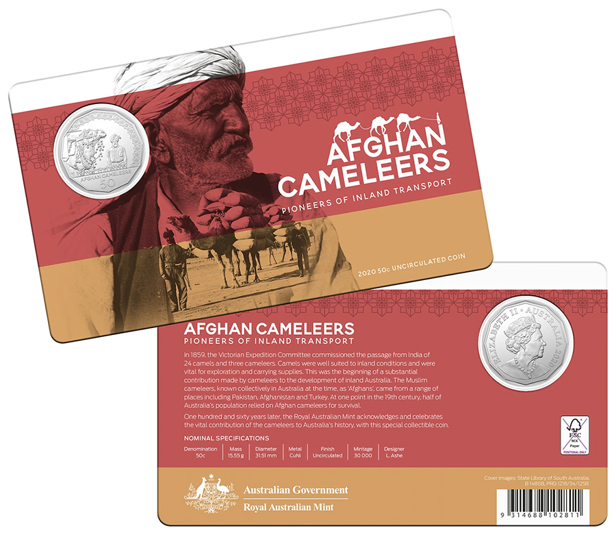 L’Australian Mint célèbre les chameliers afghans avec une pièce de 50 cents