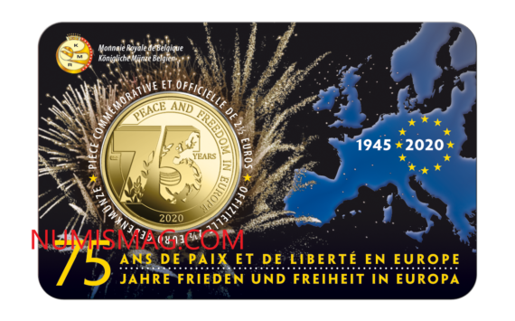 2020 belgian €2,5 coin celebrating 75 years of peace and freedom in Europe