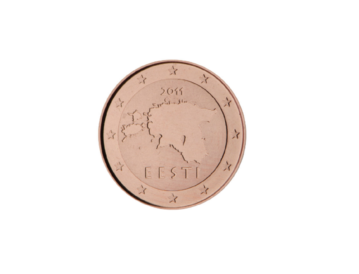 La monnaie Estonienne a émis de nombreuses pièces de 1 et 2 cents en 2020