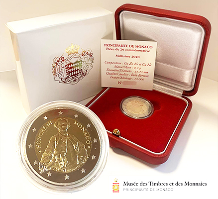 2020 €2 commemorative coin from MONACO - Prince HONORE III