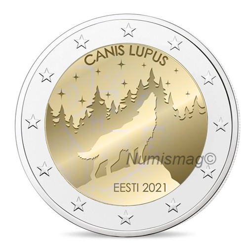 2021 €2 commemorative coin - "Estonian wolf"