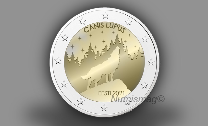 2021 €2 commemorative coin – “Estonian wolf”