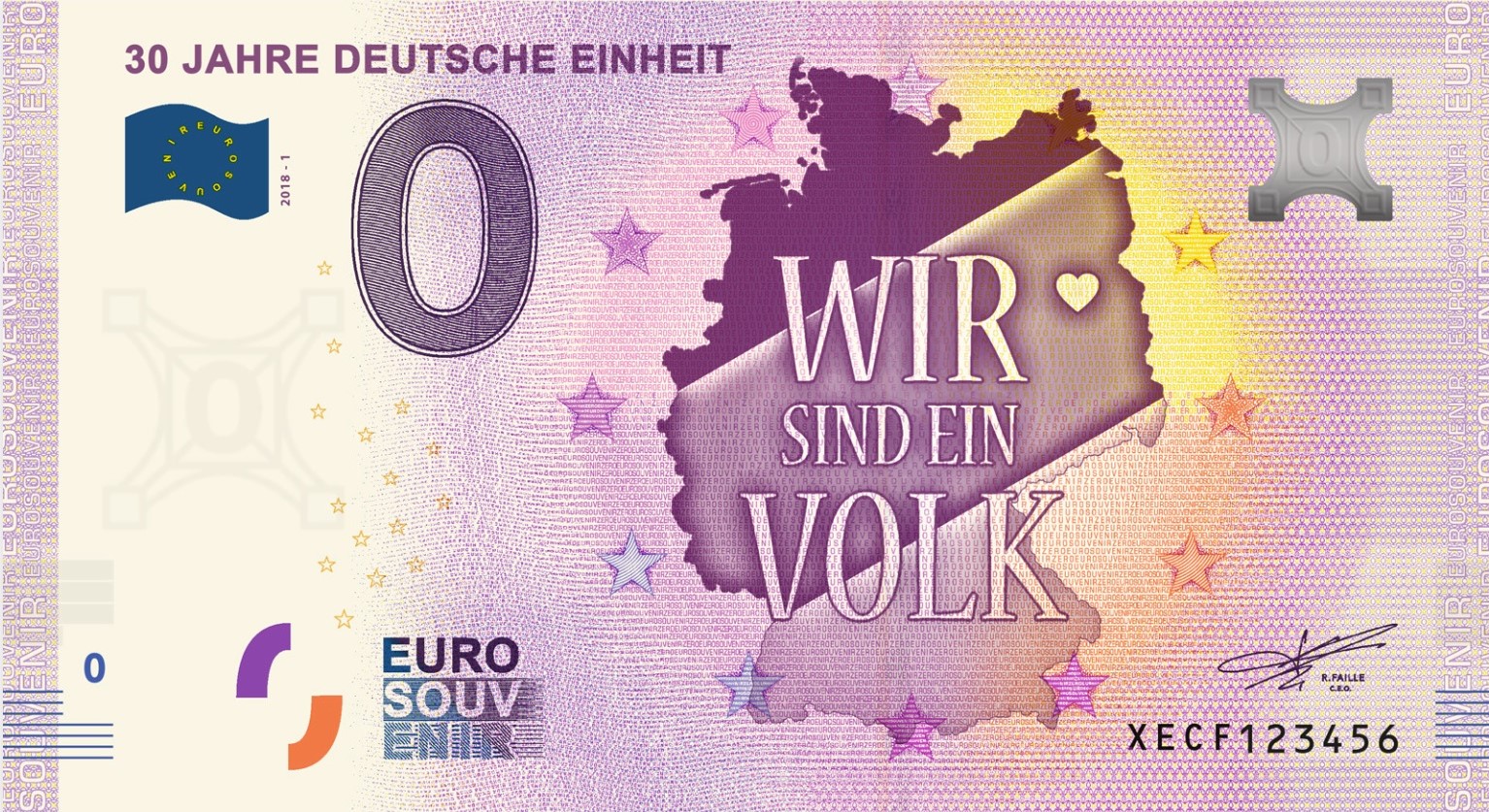 MDM's album of zero euro banknotes - 30 years of German Refunded unity