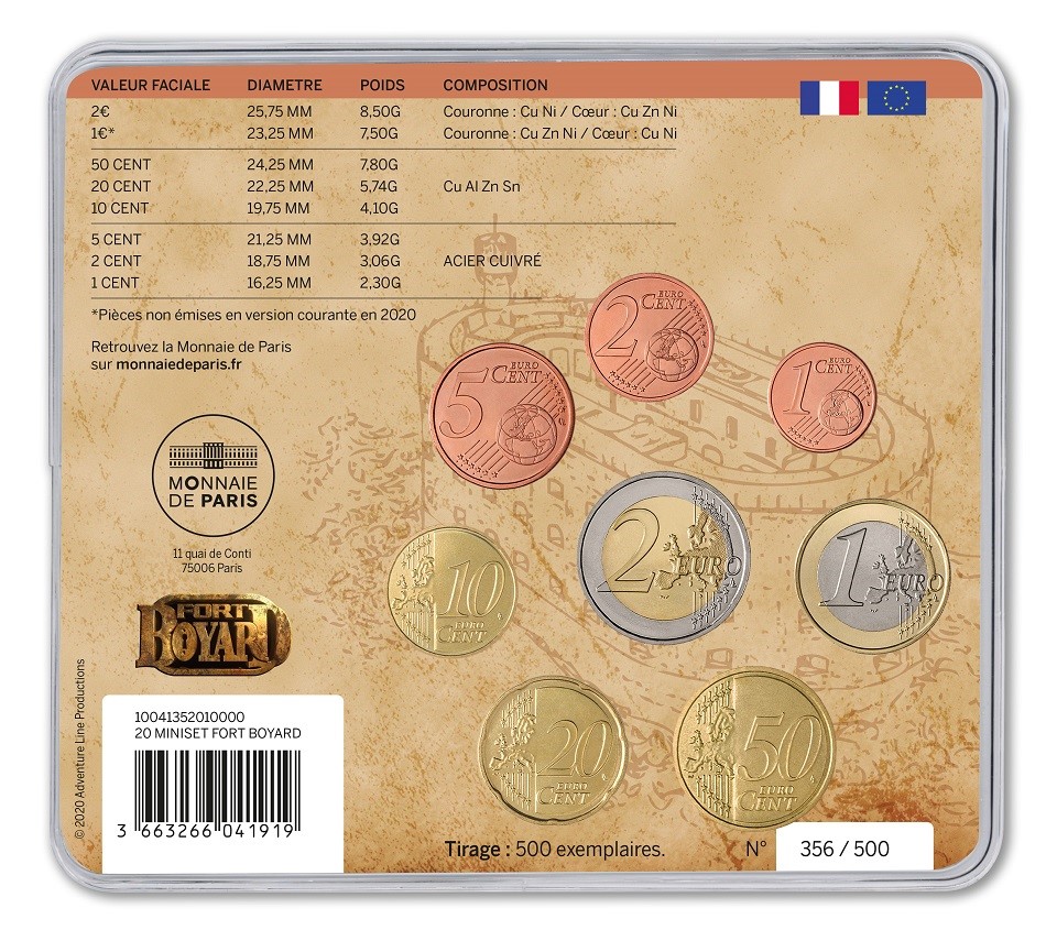 Set monétaire BU Monnaie de Paris 2020 - "Fort BOYARD"
