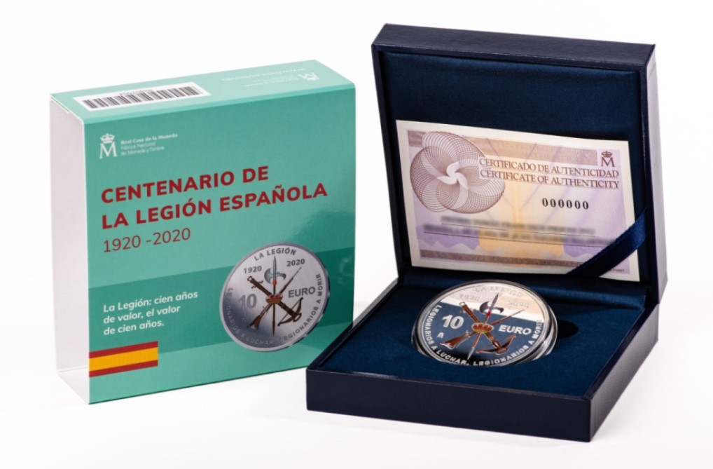 Spain issued a coin celebrating 100th  Anniversary of Spanish Legion