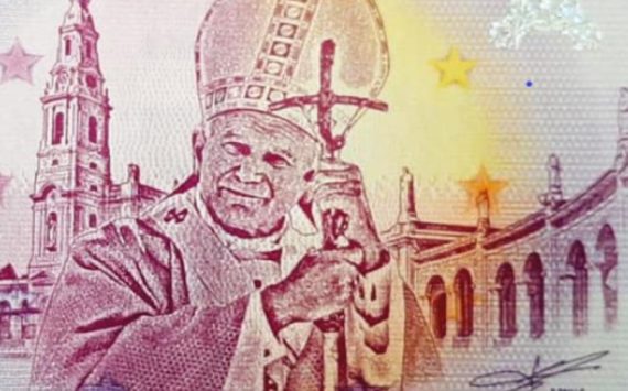 A 2020 zero euro banknote dedicated to pope John Paul II