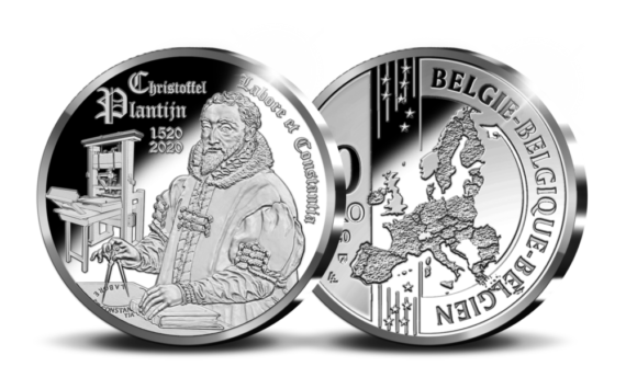 Pièce de 10€ commémorant l’imprimeur précurseur belge Christophe PLANTIN