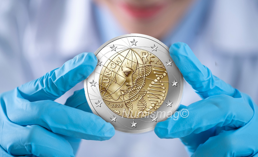 2020 second french €2 commemorative coin – medical research and COVID19
