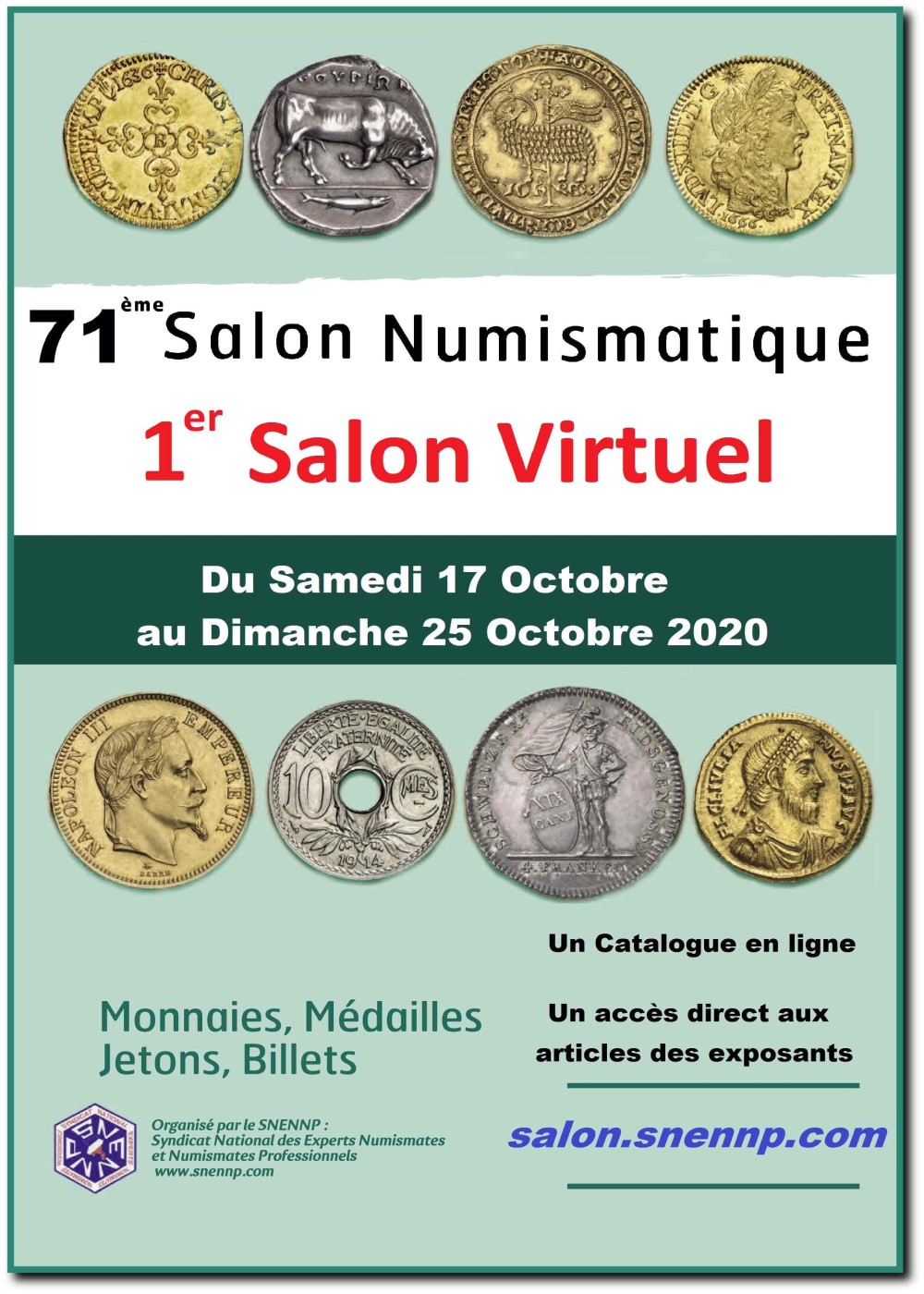 En 2020, le salon numismatique du Palais BRONGNIART se digitalise
