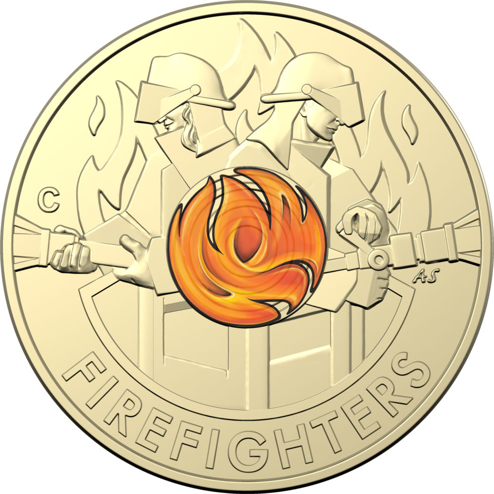 Royal Australian Mint honores firefighters with a AUD 2 colored coin