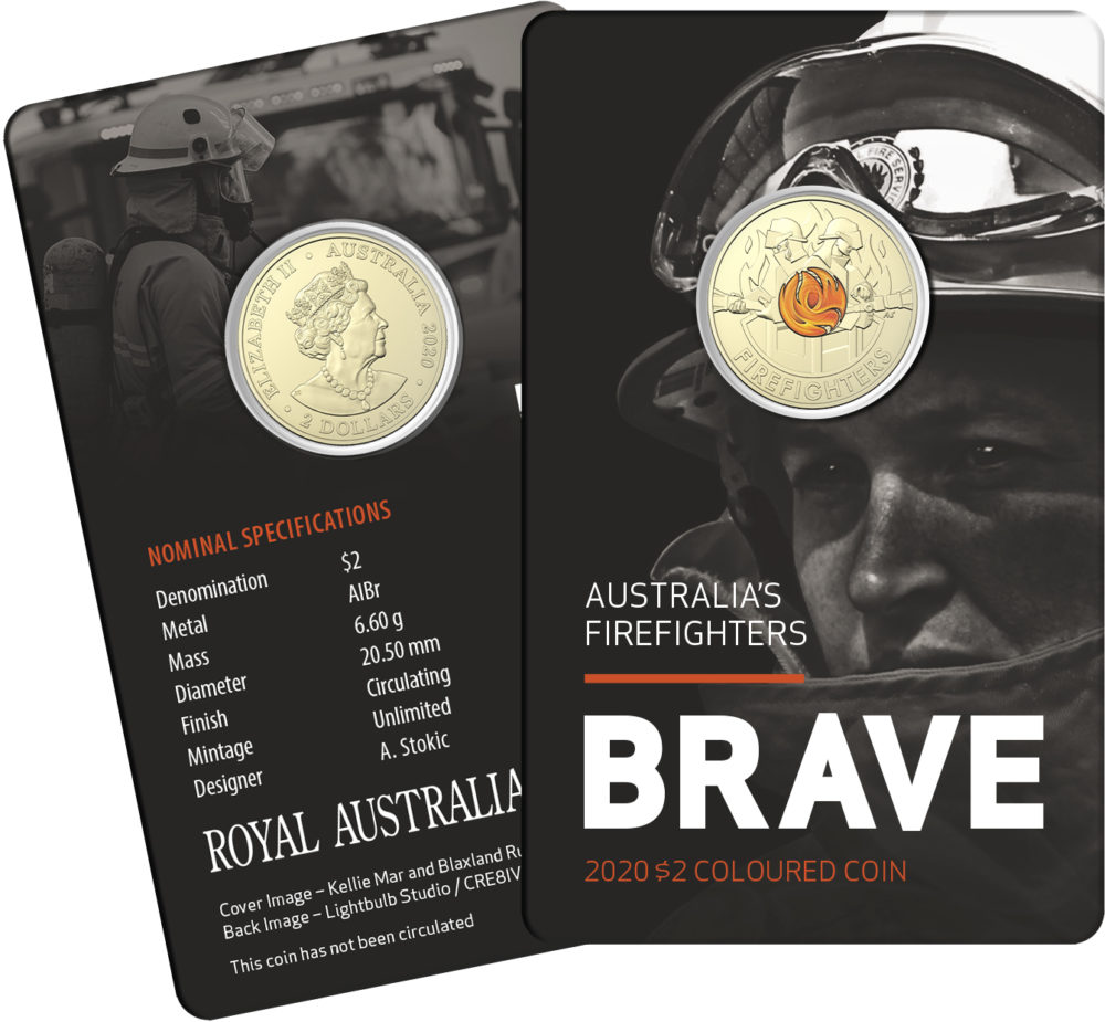 Royal Australian Mint honores firefighters with a AUD 2 colored coin