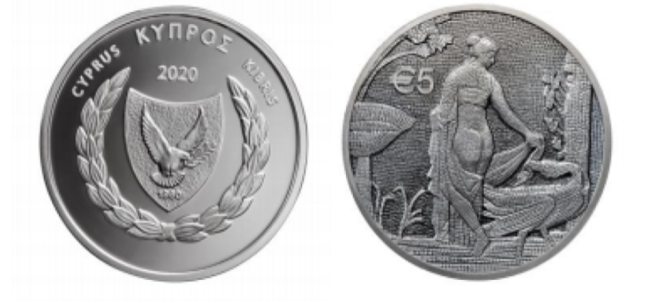 5€ en argent Chypriote 2020: « Leda et le cygne »
