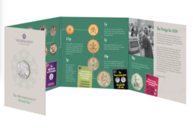 2021 50 pence 50th anniversary of "decimal day", from Royal Mint