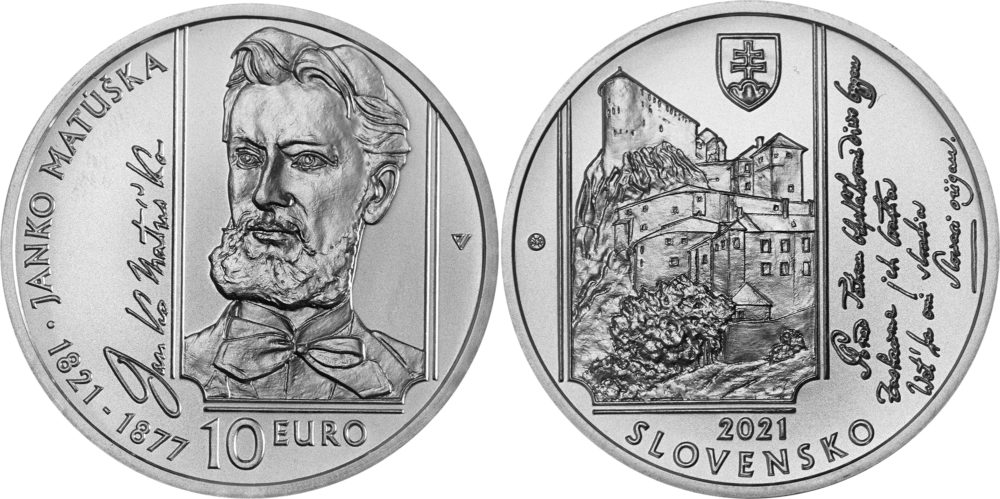 2021 slovak €10 - 200 years since the birth of Janko MATUSKA