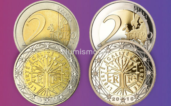 Tirages et Valeurs des pièces de 2 euro, France – pièces de circulations, BU, BE