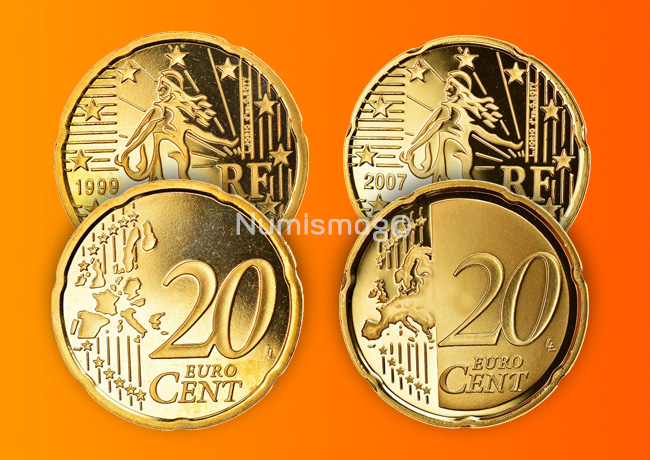 Tirages et Valeurs des pièces de 20 centimes d’euro, 20 cents, France – pièces de circulations, BU, BE