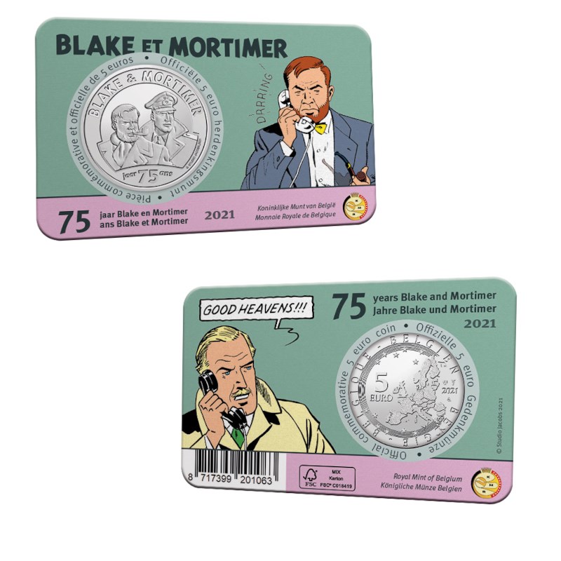 La monnaie royale de Belgique célèbre Blake et Mortimer en 2021