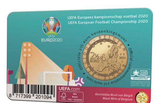 Belgian 2021 €2.5 celebrating UEFA championship