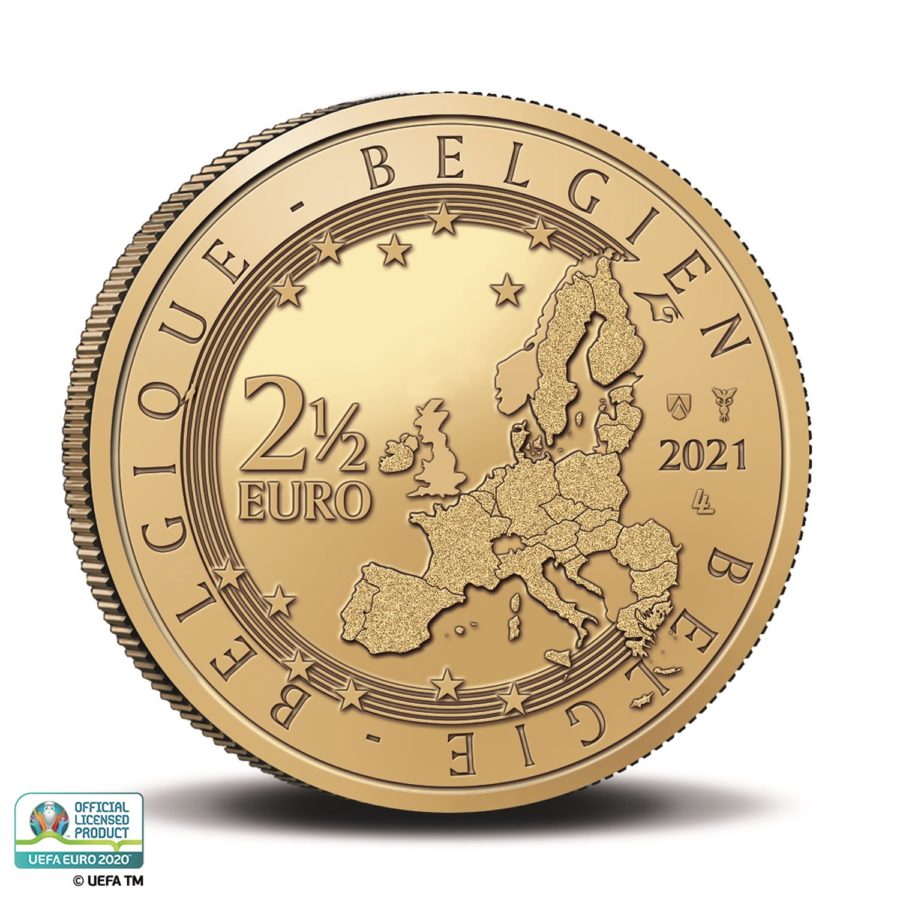 2.5€ 2021 belge célébrant l'UEFA