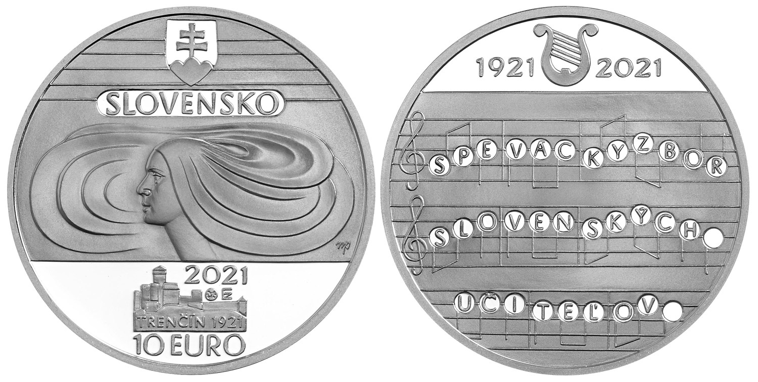 2021 €10 Silver coins - 100th anniversary of the Slovak Teachers' Choir