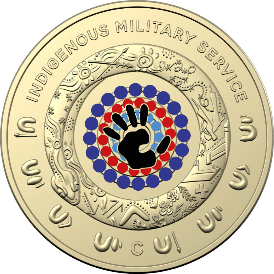 2021 AUD 2 "Indigenous Military Service" coin struck by RAM