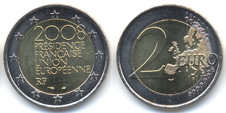 France: 2€ Présidence du Conseil de l'Union Européenne 2008