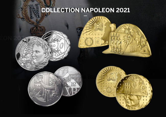 Collection de monnaies NAPOLÉON 1ER – BICENTENAIRE de sa disparition 2021 Monnaie de Paris