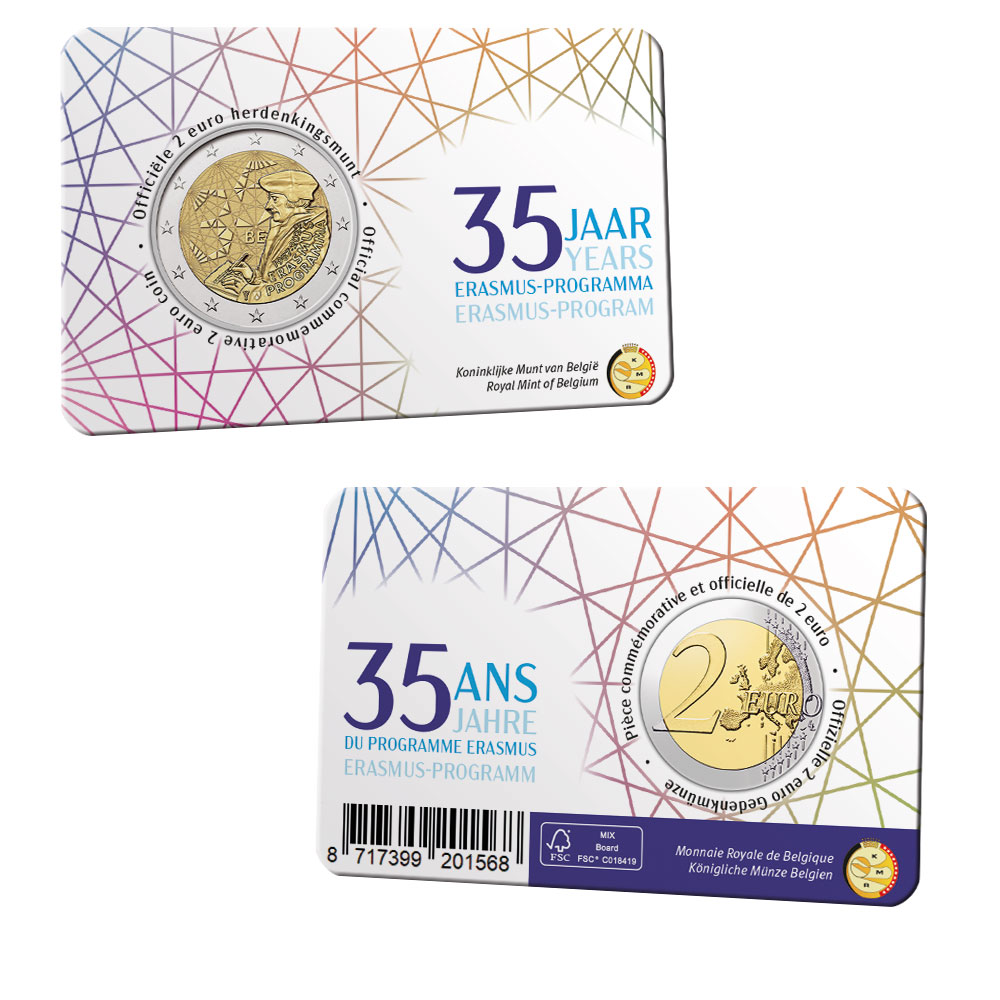 thumbnail image 2 of 2 Euro Commemorative Coin – Estonia 2022 – 35 Years Erasmus Programme – UNC Bi-Metallic 2 of 5