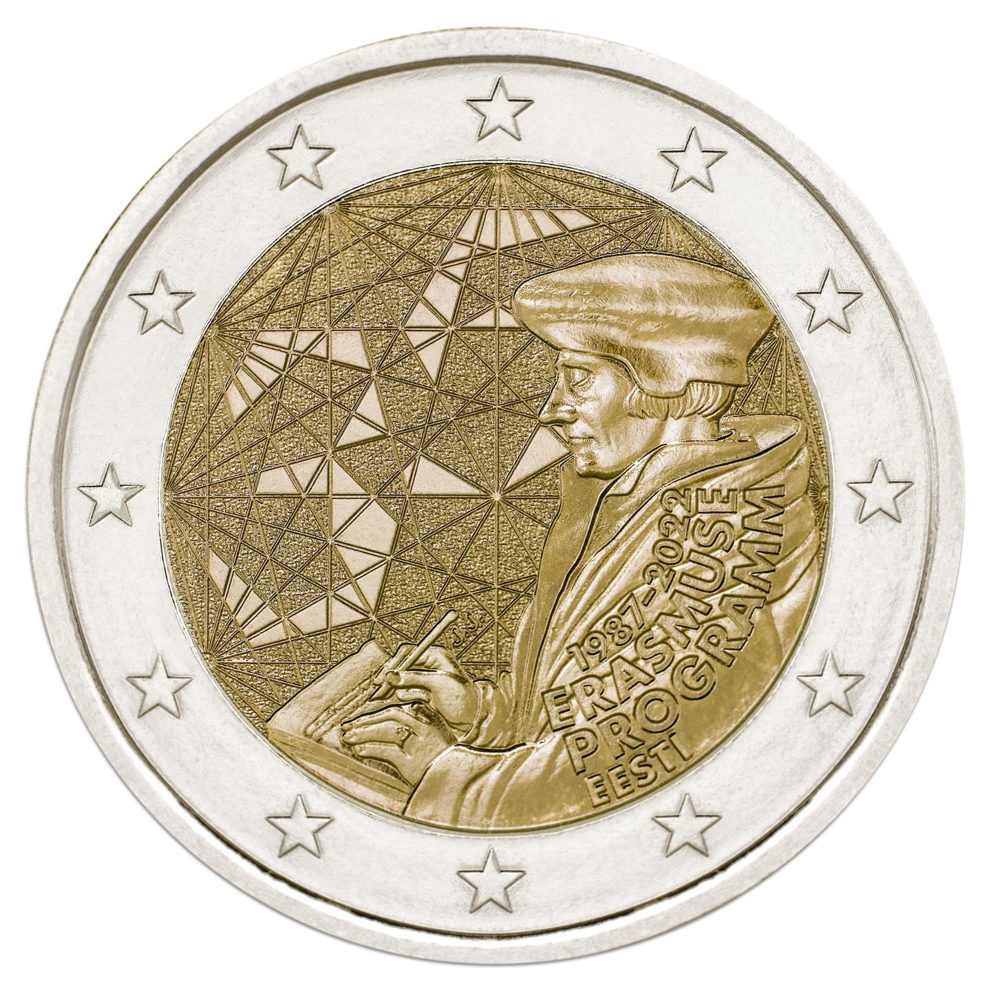 2 Euro Münze Erasmus Programme Wert 2 euro commemorative coin of 2022, dedicated to the 35th anniversary of