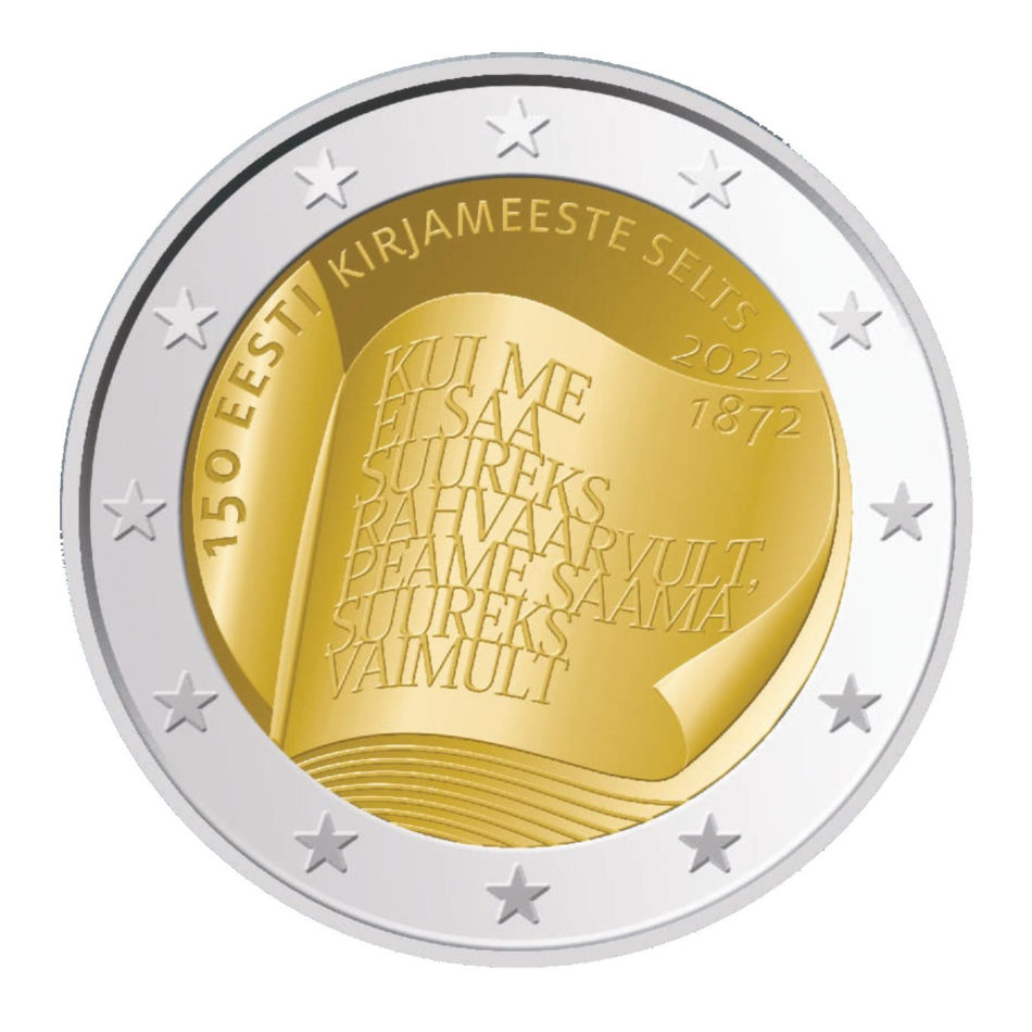 2022 €2commemorative coin 150th anniversary Society of Estonian Literati