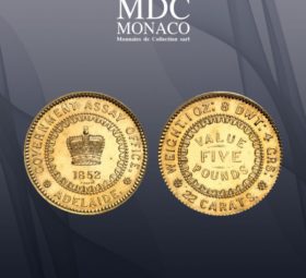 Australia 5 pounds 1852 (1921) gold pattern, 06/12/2021 MDC Auction