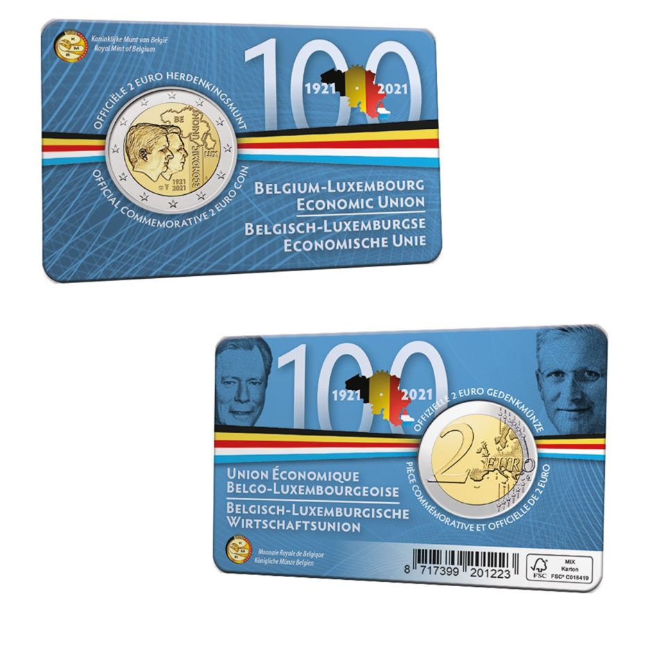 2 euro 2021 - 100th anniversary of Belgium-Luxemburg economic union