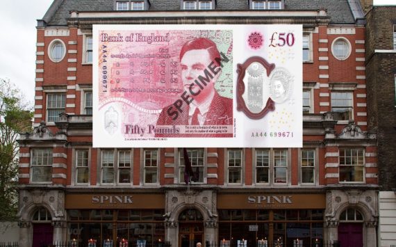 New £50 TURING banknote, sold for £13 000 at SPINK LONDON