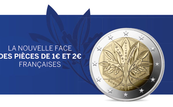 Nouvelle face nationale pour les pièces de 1 et 2 euros Française 2022