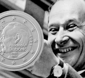 2021 slovak €2 coin celebrating 100th anniversary of DUBCEK’s birth
