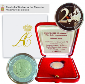 2 euro 10e anniversaire du mariage du prince Albert et Charlène de Monaco 2021