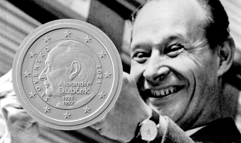 2021 slovak €2 coin celebrating 100th anniversary of DUBCEK’s birth